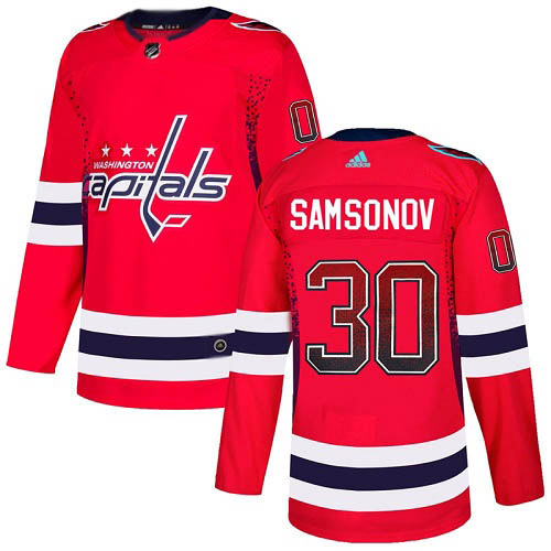 Men Adidas Washington Capitals #30 Ilya Samsonov Red Home Authentic Drift Fashion Stitched NHL Jersey